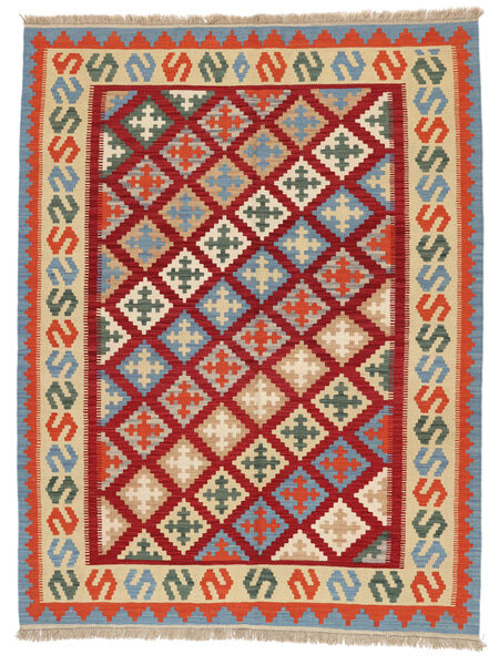 153X200 Tappeto Kilim Ghashghai Orientale Rosso Scuro/Arancione (Persia/Iran) Carpetvista