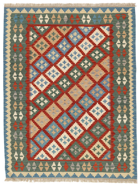  Orientalischer Kelim Ghashghai Teppich 151X198 Orange/Dunkelrot Persien/Iran Carpetvista