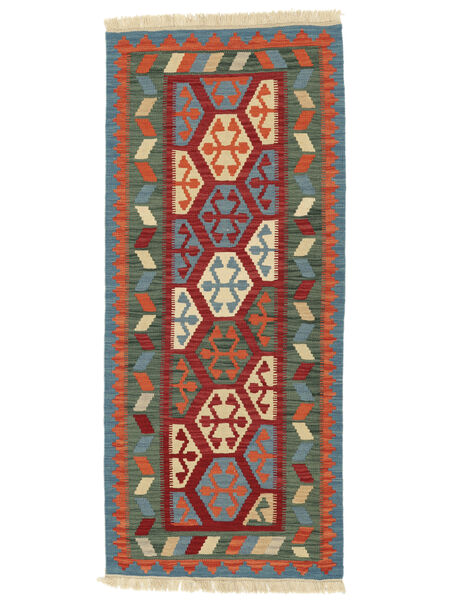 Kelim Ghashghai Matot Matto 84X194 Käytävämatto Tummanpunainen/Tummanvihreä Persia/Iran Carpetvista