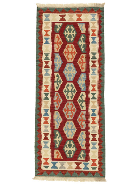 Dywan Orientalny Kilim Kaszkaj 81X202 Chodnikowy Ciemnoczerwony/Czarny ( Persja/Iran)