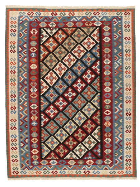 298X393 Kelim Ghashghai Teppich Orientalischer Dunkelrot/Dunkeltürkis Großer ( Persien/Iran) Carpetvista