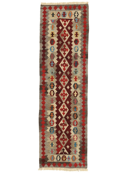86X290 Tappeto Orientale Kilim Ghashghai Passatoie Marrone/Rosso Scuro ( Persia/Iran) Carpetvista