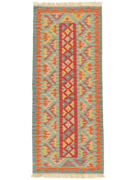 絨毯 オリエンタル キリム カシュガイ 84X202 廊下 カーペット グリーン/レッド ( ペルシャ/イラン)