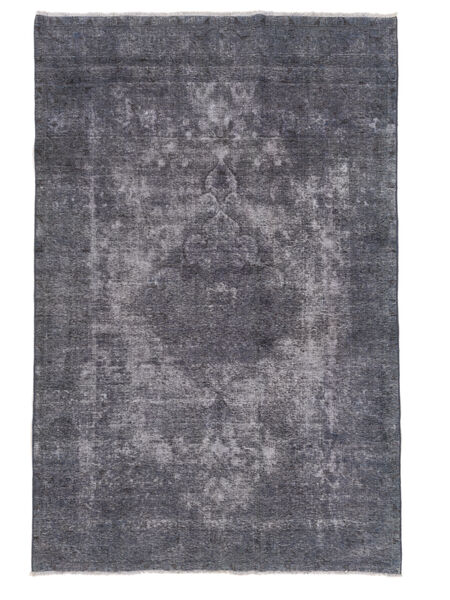 191X290 絨毯 カラード ヴィンテージ モダン ダークグレー/ブラック (ウール, ペルシャ/イラン) Carpetvista
