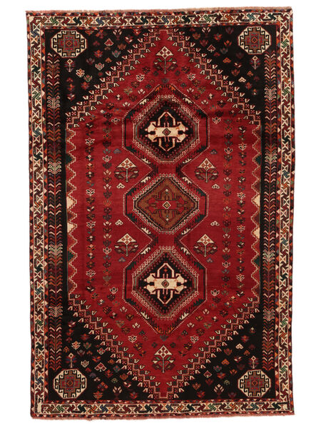 176X268 絨毯 シラーズ オリエンタル ブラック/ダークレッド (ウール, ペルシャ/イラン) Carpetvista
