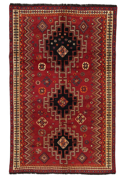 162X258 Tappeto Shiraz Orientale Rosso Scuro/Nero (Lana, Persia/Iran) Carpetvista