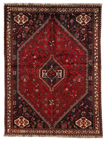 Koberec Perský Ghashghai Fine 160X214 Černá/Tmavě Červená (Vlna, Persie/Írán)