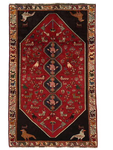 Dywan Kaszkaj Fine 165X268 Czarny/Ciemnoczerwony (Wełna, Persja/Iran)