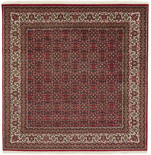 Tapete Oriental Bijar Indo 200X205 Quadrado Preto/Vermelho Escuro (Lã, Índia)