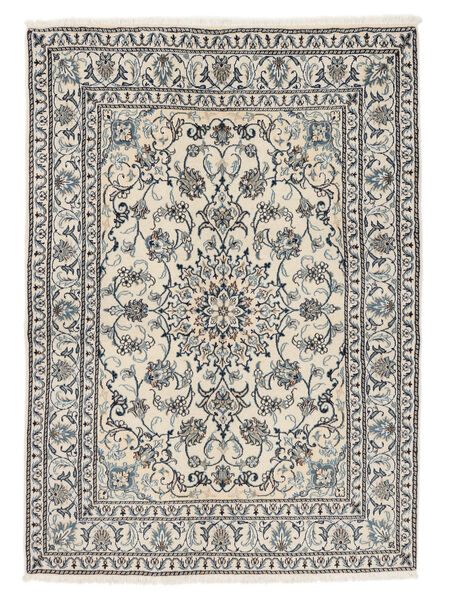  Persischer Nain Teppich 146X201 Beige/Dunkelgrau (Wolle, Persien/Iran)