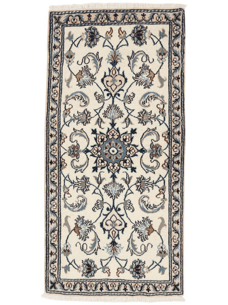  Orientalischer Nain Teppich 71X145 Beige/Dunkelgrau Wolle, Persien/Iran Carpetvista