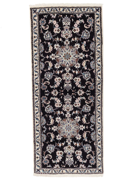 絨毯 オリエンタル ナイン 82X197 廊下 カーペット ブラック/ダークグレー (ウール, ペルシャ/イラン)