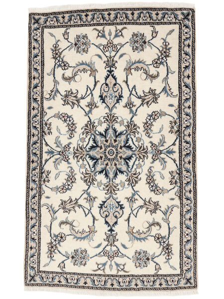  Persischer Nain Teppich 88X146 Beige/Dunkelgrau (Wolle, Persien/Iran)
