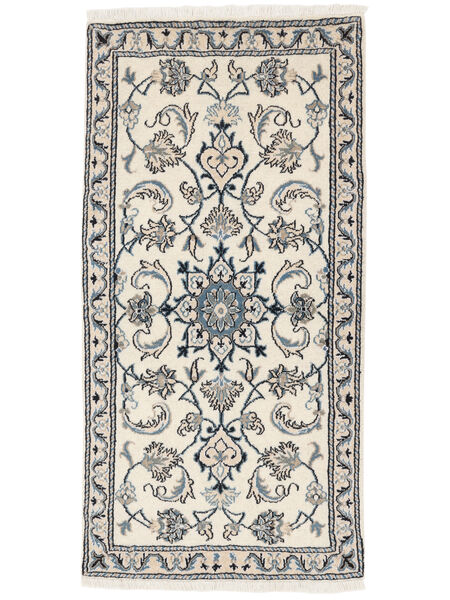  Orientalischer Nain Teppich 70X139 Beige/Dunkelgrau Wolle, Persien/Iran Carpetvista