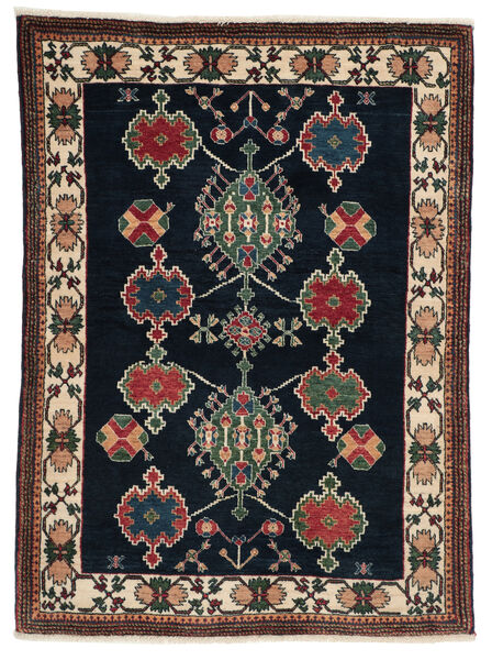 111X151 Gabbeh Kashkuli Vloerkleed Modern Zwart/Donkerrood (Wol, Perzië/Iran)