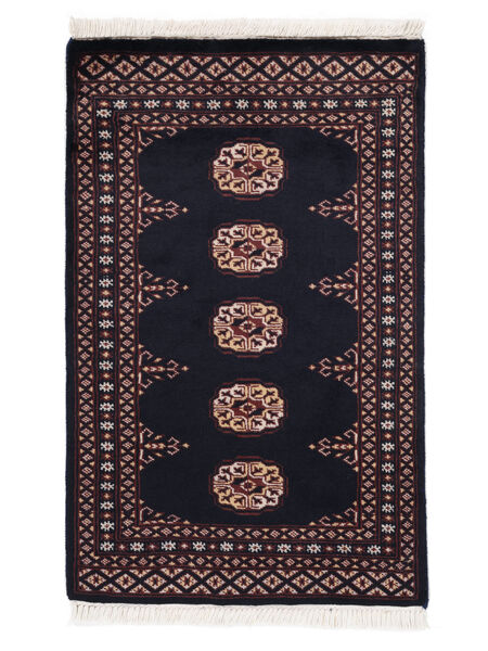 61X96 絨毯 オリエンタル パキスタン ブハラ 2Ply ブラック/ダークレッド (ウール, パキスタン) Carpetvista