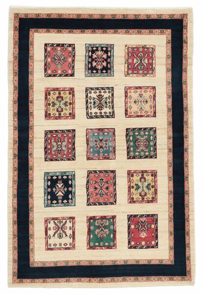 絨毯 ペルシャ ギャッベ キャシュクリ 135X205 オレンジ/ブラック (ウール, ペルシャ/イラン)