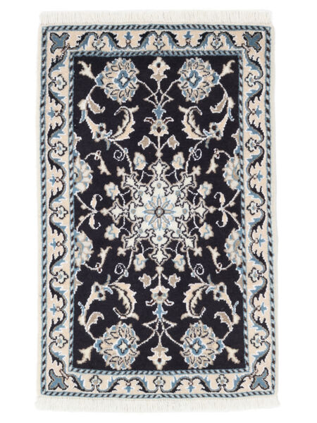 60X94 Nain Rug Oriental Black/Dark Grey (Wool, Persia/Iran) Carpetvista