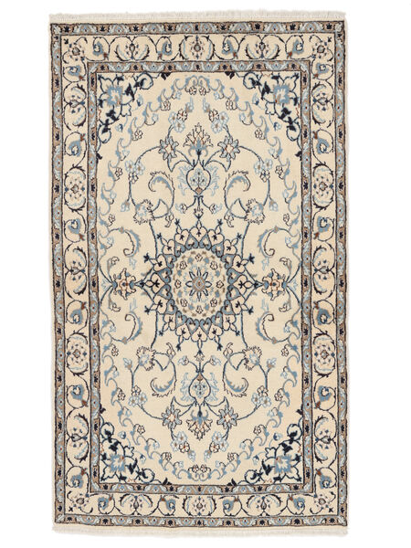  Persischer Nain Teppich 120X206 Beige/Dunkelgrau (Wolle, Persien/Iran)