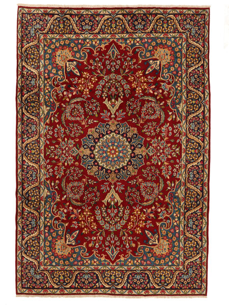  Orientalischer Kerman Teppich 207X307 Dunkelrot/Schwarz Wolle, Persien/Iran Carpetvista