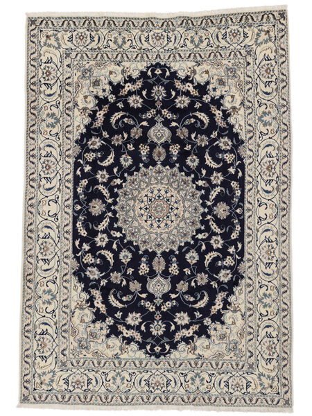 203X295 Nain Rug Oriental Black/Dark Grey (Wool, Persia/Iran) Carpetvista