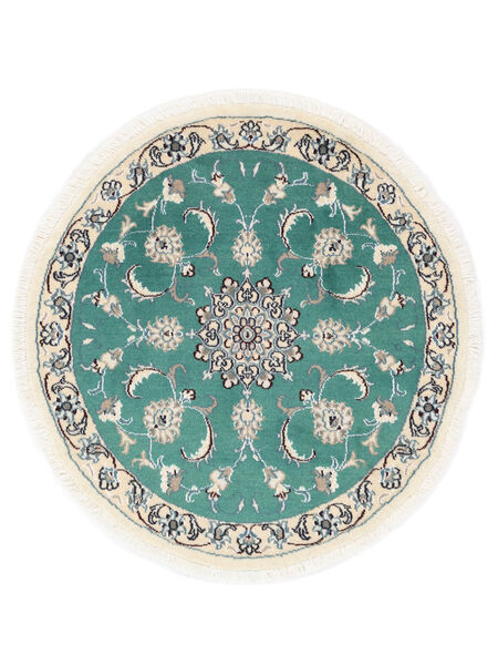  Ø 100 Nain Rug Round Beige/Green Persia/Iran Carpetvista