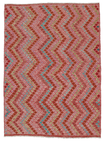  Kelim Afghan Old Style Matot 172X227 Tummanpunainen/Ruskea Carpetvista