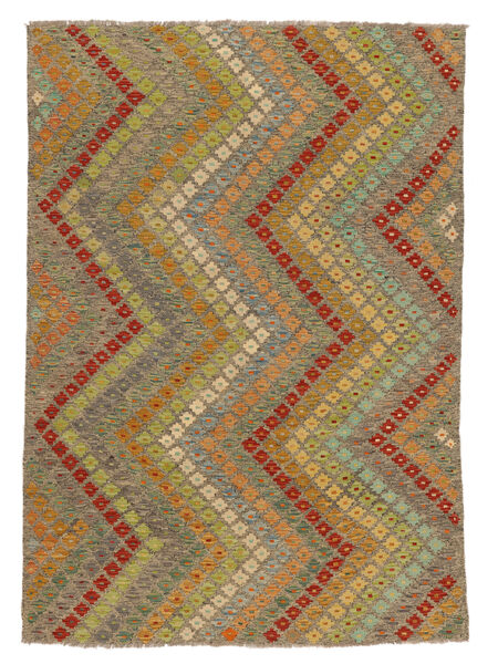 Kilim Afghan Old Style Rug 175X250 Brown/Dark Yellow Wool, Afghanistan Carpetvista