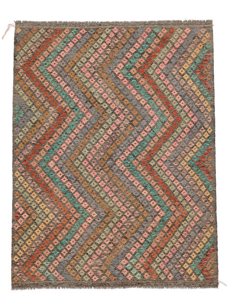 Kilim Afghan Old Style Rug 186X235 Brown/Black Wool, Afghanistan Carpetvista
