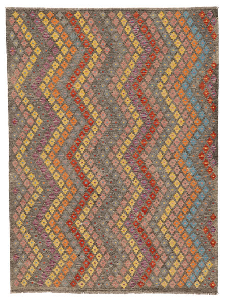 Kelim Afghan Old Stil Teppich 182X247 Braun/Orange Wolle, Afghanistan Carpetvista