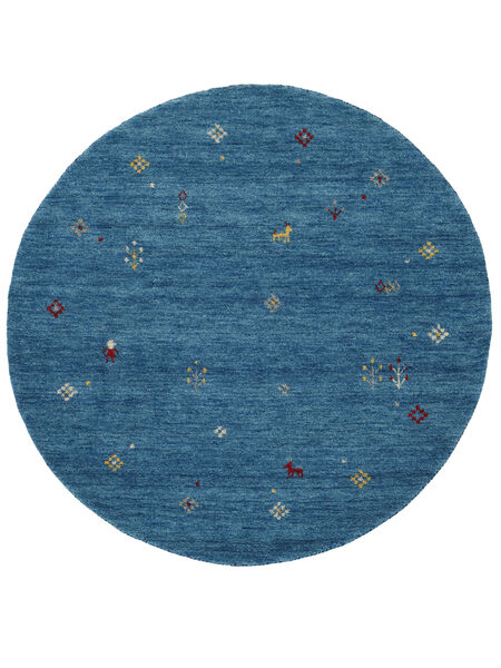 Gabbeh Giza Ø 150 Small Blue Round Wool Rug