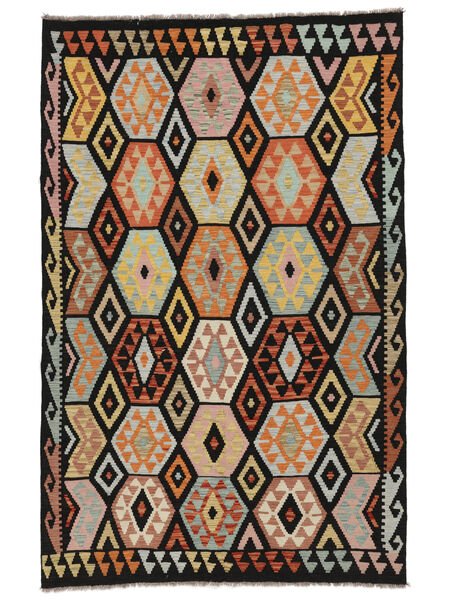 絨毯 キリム アフガン オールド スタイル 164X259 茶色/ブラック (ウール, アフガニスタン)