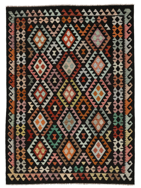 Dywan Kilim Afgan Old Style 179X250 Czarny/Brunatny (Wełna, Afganistan)