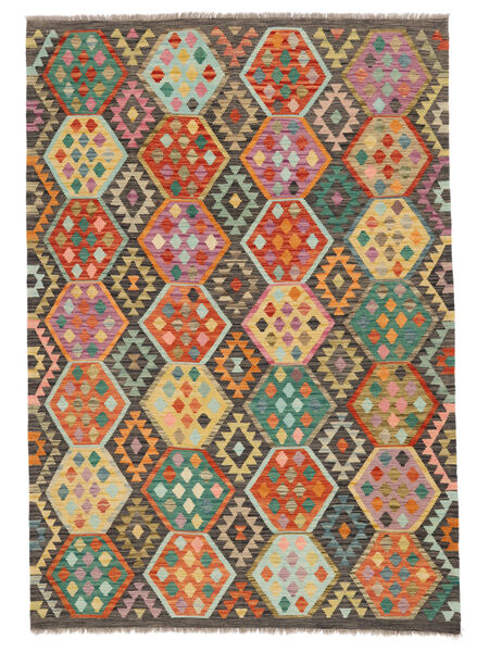  Kelim Afghan Old Style Vloerkleed 175X251 Wol Donkergroen/Zwart Carpetvista