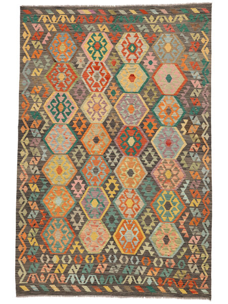  Kilim Afegão Old Style Tapete 201X300 Lã Castanho/Laranja Carpetvista