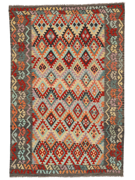 197X296 Kelim Afghan Old Style Vloerkleed Oosters Groen/Zwart (Wol, Afghanistan) Carpetvista