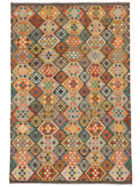 絨毯 オリエンタル キリム アフガン オールド スタイル 199X301 茶色/ブラック (ウール, アフガニスタン)