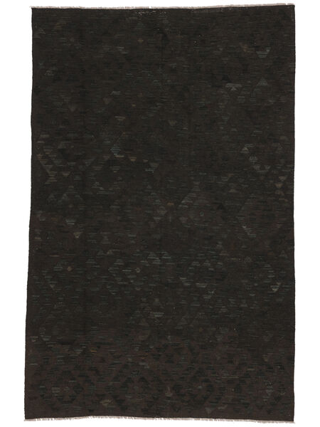  Oriental Kilim Afghan Old Style Rug 198X310 Black Wool, Afghanistan Carpetvista