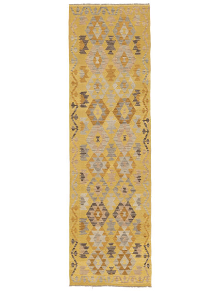  Orientalischer Kelim Afghan Old Stil Teppich 86X298 Läufer Orange/Braun Wolle, Afghanistan Carpetvista