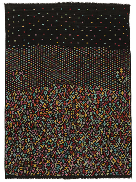 絨毯 キリム アフガン オールド スタイル 292X401 ブラック/ダークレッド 大きな (ウール, アフガニスタン)