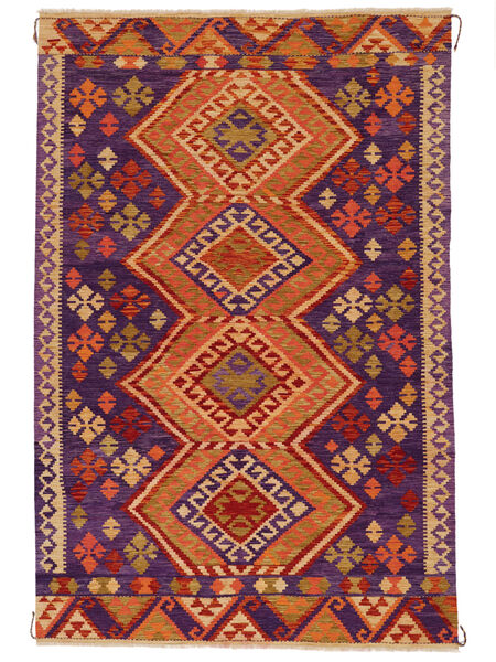 205X314 Tappeto Kilim Afghan Old Style Orientale Nero/Rosso Scuro (Lana, Afghanistan) Carpetvista