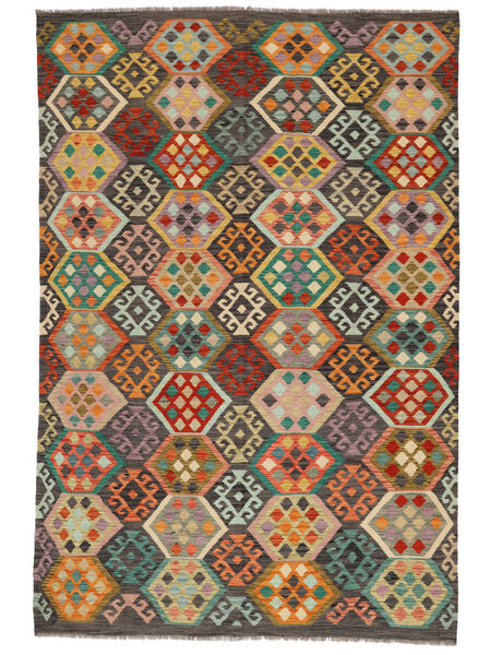 Kilim Afghan Old Style Rug 194X290 Wool Brown/Black Carpetvista
