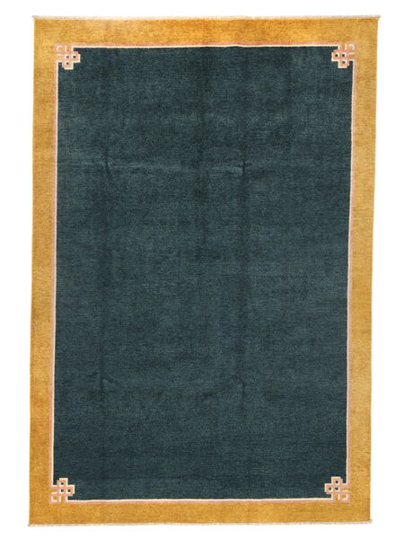 198X292 絨毯 カザック Fine Mongolian オリエンタル ブラック/茶色 (ウール, アフガニスタン) Carpetvista