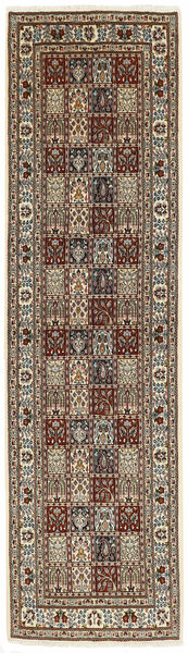  Persischer Moud Teppich 82X293 Läufer Braun/Schwarz (Wolle, Persien/Iran)