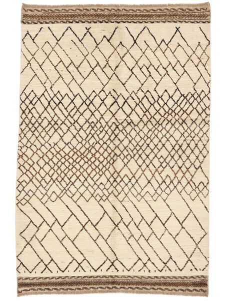  Berber Style Tappeto 141X205 Di Lana Beige/Arancione Piccolo Carpetvista