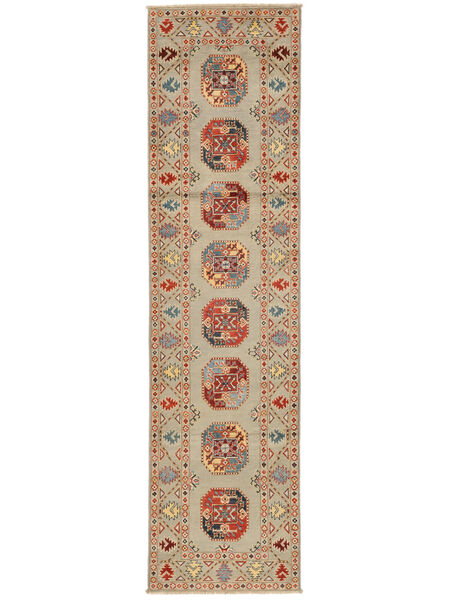 Kazak Fine Vloerkleed 81X314 Tapijtloper Bruin/Oranje Wol, Afghanistan Carpetvista