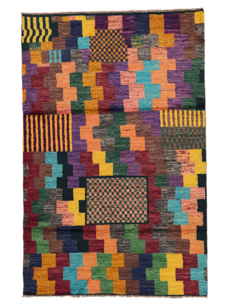 116X178 絨毯 Moroccan Berber - Afghanistan モダン ブラック/ダークレッド (ウール, アフガニスタン) Carpetvista