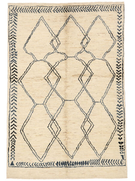 138X205 Alfombra Berber Style Moderna Beige/Naranja (Lana, Afganistán) Carpetvista