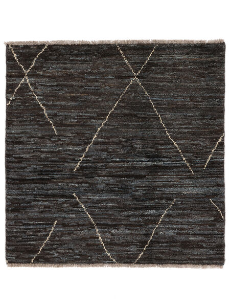  Berber Style Rug 100X100 Wool Black Small Carpetvista