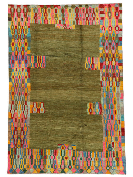 200X296 Alfombra Moroccan Berber - Afghanistan Moderna Amarillo Oscuro/Marrón (Lana, Afganistán) Carpetvista